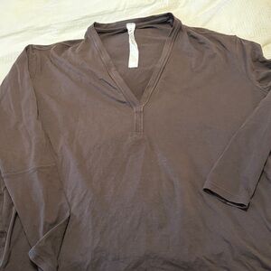 lululemon athletica Dark Brown Long Sleeve V-Neck Shirt